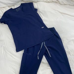 Figs Navy Blue Scrub Set